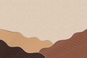 abstract wave style background with geometric japanese pattern and wavy striped lines vector