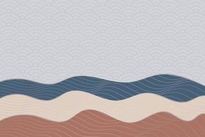 abstract wave style background with geometric japanese pattern and wavy striped lines vector