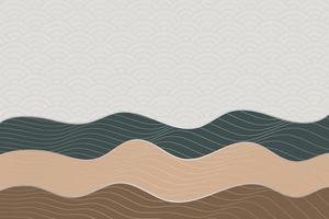 abstract wave style background with geometric japanese pattern and wavy striped lines vector