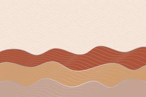 abstract wave style background with geometric japanese pattern and wavy striped lines vector