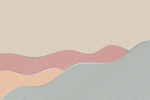 abstract wave style background with geometric japanese pattern and wavy striped lines vector