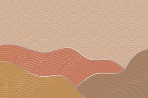 abstract wave style background with geometric japanese pattern and wavy striped lines vector