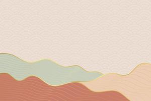 abstract wave style background with geometric japanese pattern and wavy striped lines vector