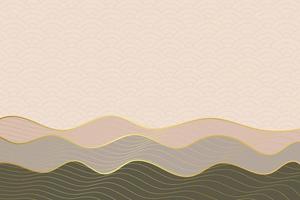 abstract wave style background with geometric japanese pattern and wavy striped lines vector
