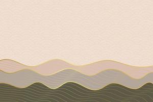 abstract wave style background with geometric japanese pattern and wavy striped lines vector