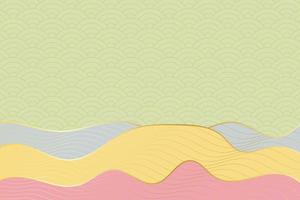 abstract wave style background with geometric japanese pattern and wavy striped lines vector