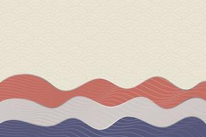 abstract wave style background with geometric japanese pattern and wavy striped lines vector