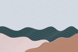 abstract wave style background with geometric japanese pattern and wavy striped lines vector