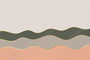 abstract wave style background with geometric japanese pattern and wavy striped lines vector