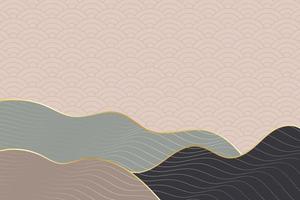 abstract wave style background with geometric japanese pattern and wavy striped lines vector