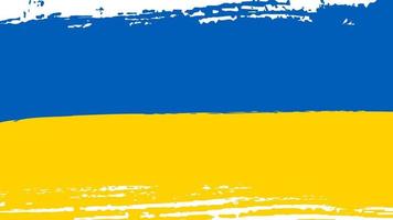 Grunge brush stroke with the national flag of Ukraine. Symbol, poster, banner of the national flag. Vector illustration