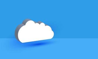 white cloud upload 3d icon realistic isolated over vector