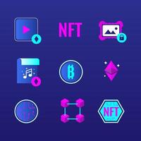 Non Fungible Token Icon Collection vector