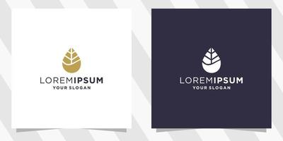 leaf and water logo template vector