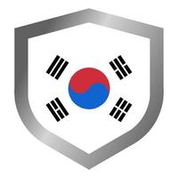 South Korean flag shield vector