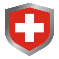 Swiss flag shield vector