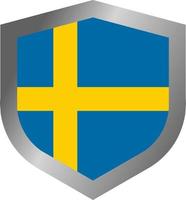 Swedish flag shield vector
