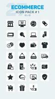 Ecommerce Solid Icon Pack 1, Solid Ecommerce Vector Icons Set