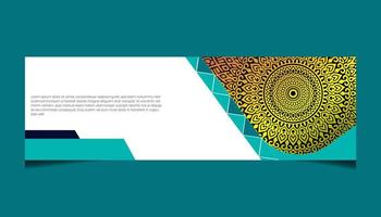 fondo adornado de mandala para negocios de banner web vector