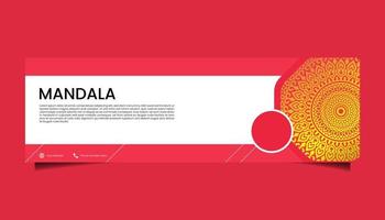 fondo adornado de mandala para negocios de banner web vector