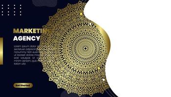 Mandala ornate background for web banner business vector