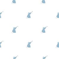 Cute elephant with butterfly seamless pattern. Funny childish tracery in doodle style. vector