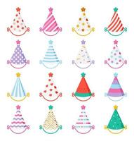 Set of Colourful party hats, vector, Illustration. vector