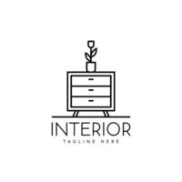 nightstand interior logo design vector