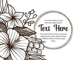 dibujo a mano hermosa plantilla de tarjeta con composición de flores marco floral ilustración vectorial vector