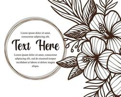 dibujo a mano hermosa plantilla de tarjeta con composición de flores marco floral ilustración vectorial vector