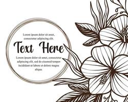 Hand drawing beautiful card template with composition of flowers floral frame illustration vector
