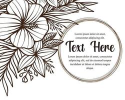 Hand drawing beautiful card template with composition of flowers floral frame illustration vector