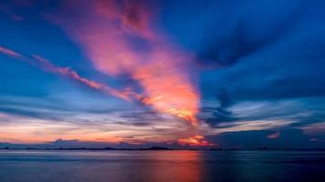 Clouds twilight sky in pastel color Pink and blue, colorful spiritual background. photo