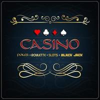 Casino for poster on a blue background with gaming elements.Vector vector