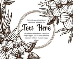 Hand drawing beautiful card template with composition of flowers floral frame illustration vector