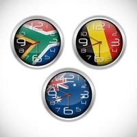 Nations wall clocks of flag vector