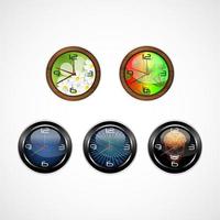 Analog round wall clocks isolated on white vector