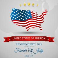 American Flag map for Independence Day vector