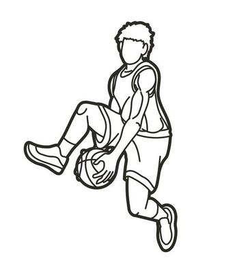 Outline Basketball Player Action