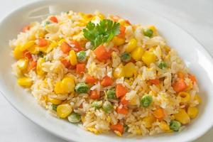 fried rice with mixed vegetable and egg photo