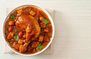 chicken stew with tomatoes, onions, carrot and potatoes photo