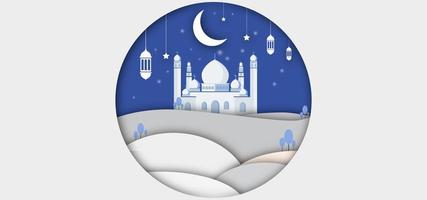 Wallpaper Night Mosque White Silhotte Ramadan Celebration Moslem photo