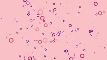 fundo de movimento de partículas de círculo azul e vermelho. animação de papel de parede desbotada com cor pastel. bolha voadora. video