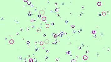 fundo de movimento de partículas de círculo roxo. animação de papel de parede desbotada com cor pastel. bolha voadora. video