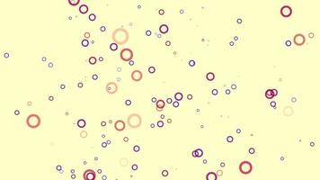 Red circle particle motion background. Faded wallpaper animation with pastel color. Flying bubble. video