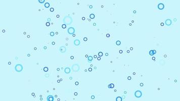 Light blue circle particle motion background. Faded wallpaper animation with pastel color. Flying bubble. video