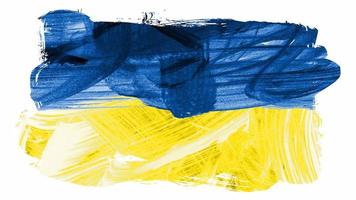 drapeau ukrainien. animation grunge - coup de pinceau. main abstraite - élément peint. boucle transparente et arrière-plan transparent. 4k video