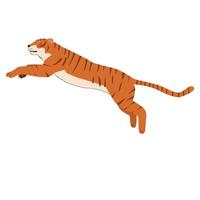 Tiger, symbol of the new year 2022. White background, flat vector