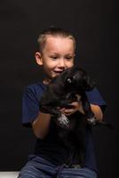 boy and dog photo