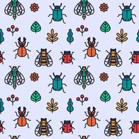 Bugs Insects Seamless Pattern vector